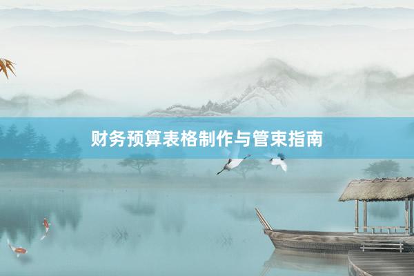 财务预算表格制作与管束指南
